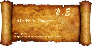 Maltár Emese névjegykártya
